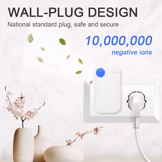 ポータブルミニウォールエアマシン、アニオン浄化フィルター、家庭用ミニルーム清浄機、空気イオナイザー、キッチン、小部屋、ペットルーム用オゾン空気清浄機